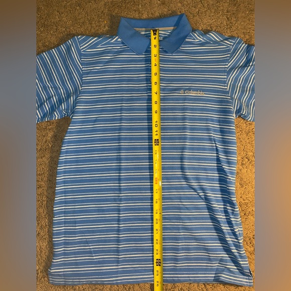 Columbia Omni Wick Polo Mens Size Small Blue Beach Fishing Work Sport Shirt - Picture 7 of 11